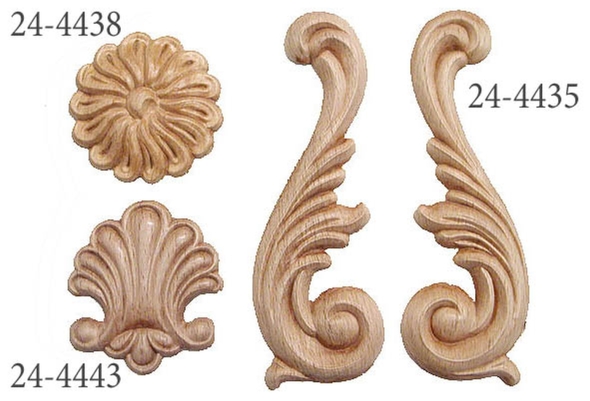 Pressed ornamental part from wood