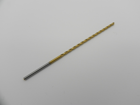 Spiral drill Ø 1.85 for screws for the bottom of the jack, long, Din 340, type GT 100, tin-coat
