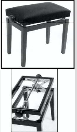 Piano Bench wood polished / velour pad