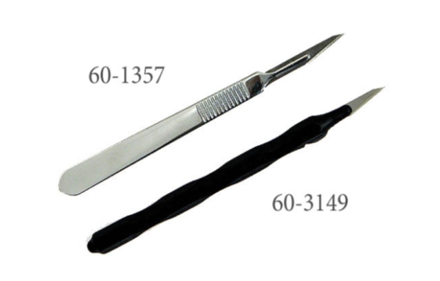 Voicing scalpel, steel grip