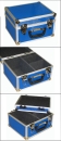 Suit-case from blue aluminum 285 x 180 x 250 mm